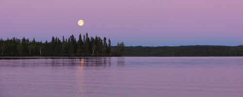 Sunset at Pipestone Lake Fishing Lodge Saskatchewan