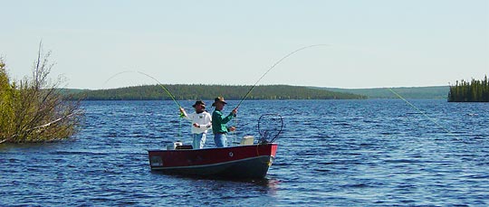 fly fishing at pipestone lake lodge