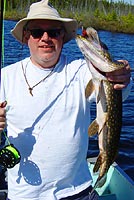 pike caught in pipestone lake with fly