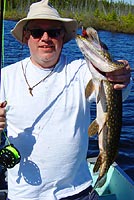 pike caught in pipestone lake with fly